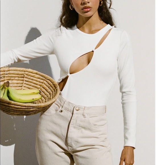 Sabo Skirt - White Bodysuit with Cut Outs - Picture 1 of 7